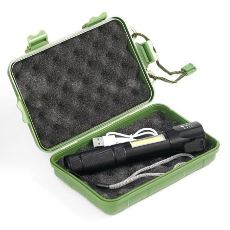 Manual battery flashlight, 7 W, 200 lm, T6, Zoom, 4 modes, USB, 16.5 x 6 cm-7