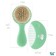 Soft comb, a comb and a scallop with a sheep's wool pile, mint color
