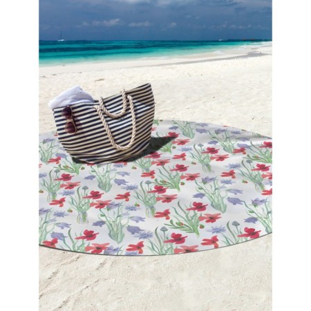 Pareo and beach rug "Field bouquets", D = 150 cm-2