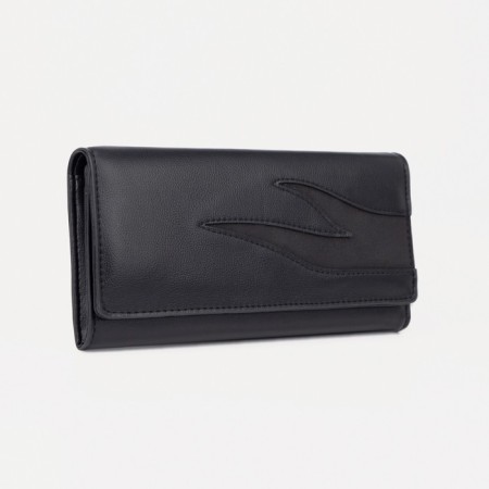 Women's wallet on magnets, black color