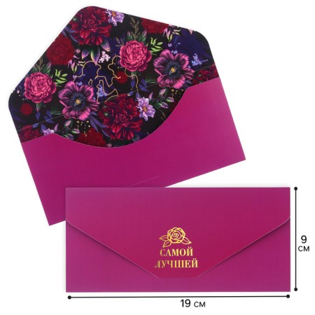 Envelope for money, software. Tach, 19x9 cm "The best", princesses