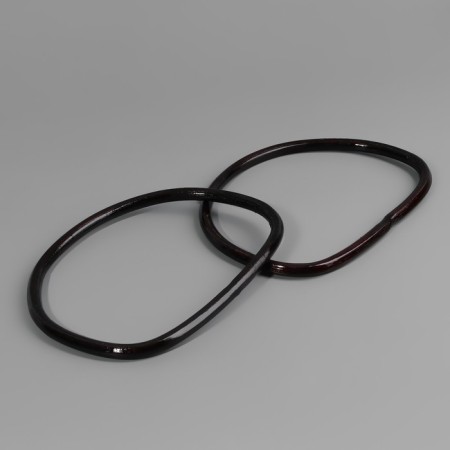 Handles for a bag, 2 pcs, bamboo, 17 × 13/15.5 × 11.5 cm, black color-1