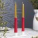 A set of antique candles, 2.3x 24.5 cm, 5 hours, 55 g, 2 pieces, golden-ruble