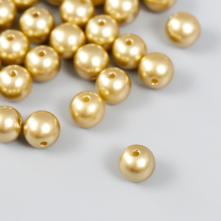 Set of beads "needlework" plastic, diameter 10 mm, 25 g, gold