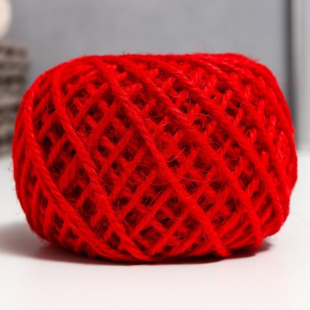Yarn 100% juts "Softino Jute Colored" 50m ± 2m red 50 g-1