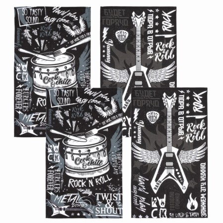 A set of kitchen towels of Dolyana Rock’N’Roll 35x60cm-4pcs, 100% HL-6