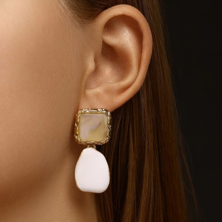 Earrings Assorted "Vakanda" Connection of figures, color gold-3