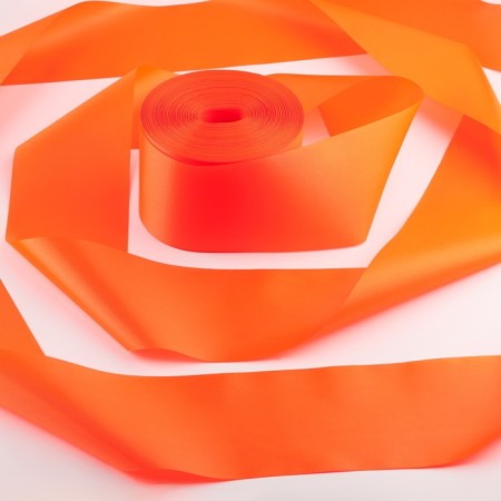 Satin tape, 100 mm × 100 ± 5 m, orange color