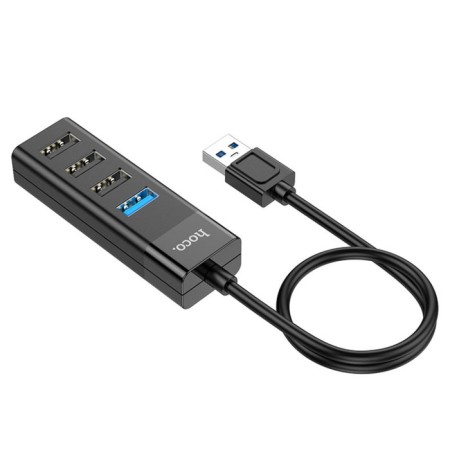 Adapter Hoco HB25, 4 V 1, USB To USB3.0/USB2.0*3, cable length 30 cm, black-5