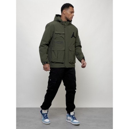 Sports male jacket, size 48, khaki color-7