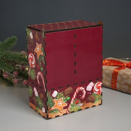 New Year's tea house with a box "Gingerbread house" 20x15x8.5 cm-1