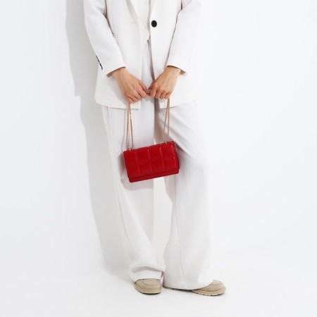 Bag Messenger with zipper, red color-6