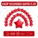 Set of foil balls 19 "Stars", Red, 25 pcs.