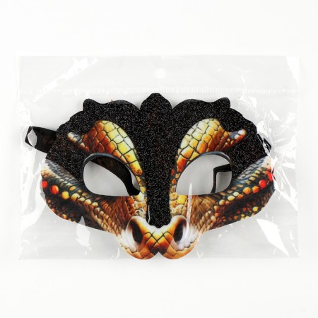 New Year! Carnival mask "Mysterious snake" with black spitters-5