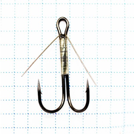 The hook KOI Weedless Double Hook, size 8 Ints, BN color, double non -challenge, 5 pcs.
