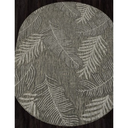 Oval Merinos Kair, size 200x290 cm, Gray color-1