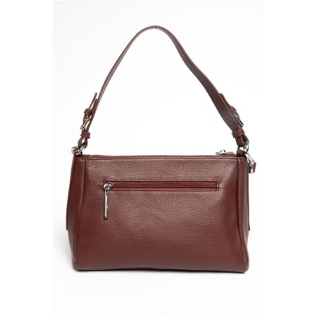 Bag Cross-Body Women's, genuine leather, burgundy ludor, 30x8x21 cm-2