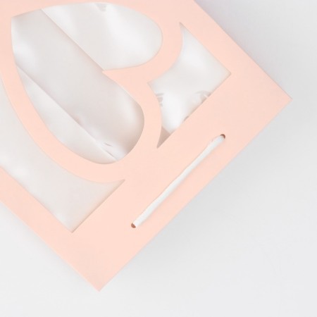 Gift package with a curly window, 20 x 16 x 30 cm, pink-1