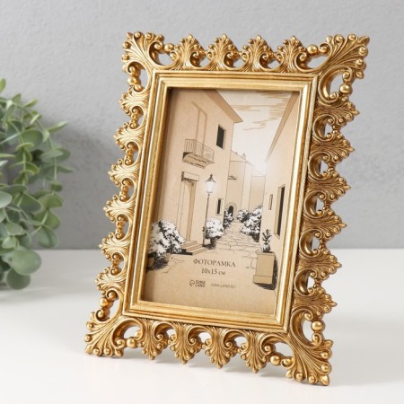 Photo frame Polystone 10x15 cm "Verona" gold 17x1.7x22 cm-1