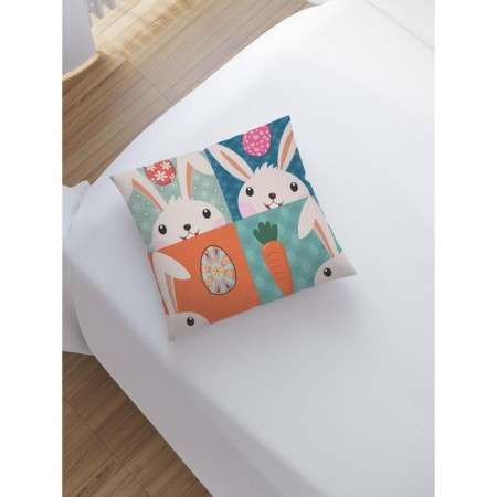 Decorative pillowcase "Easter hares", on a zipper, size 45x45 cm-1