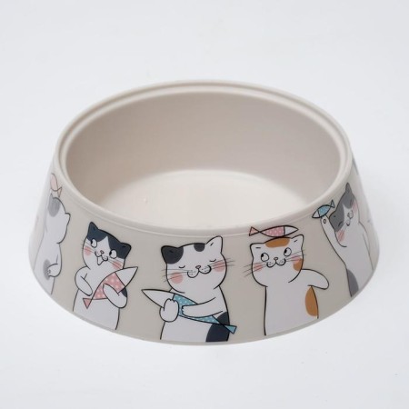 MIR-MUAU bowl for cats 0.3 l, 14.5 x 14.5 x 4 cm, light-beige-1