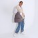 Women's backpack of artificial leather on the zipper Textura, color gray color