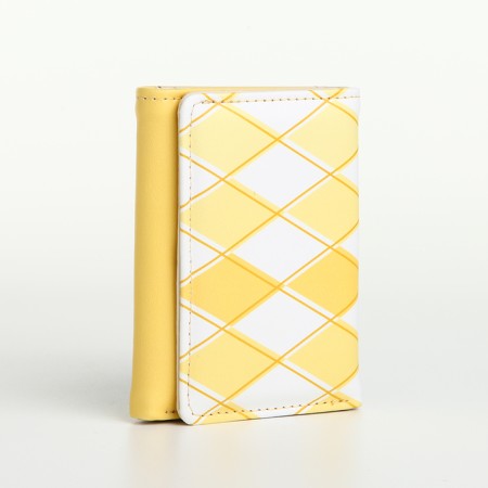 Women's wallet on the button, yellow color