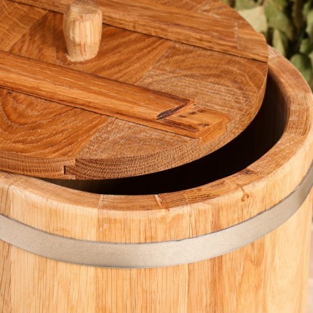 Oak tube, 10l, stainless hoop, with a lid, with a nest-6