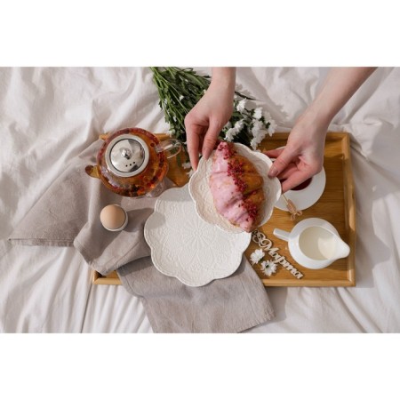 Porcelain dinner lunch shade "Susan", d = 20.5 cm, white color-5