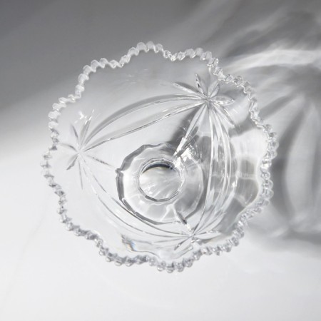 Crystal salad bowl on the leg Ribbon, D = 13.5 cm-2