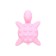 Silicone teether for teeth with a rattle of “turtle”, pink color, crumb I
