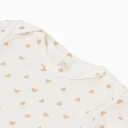 Body with a long sleeve, beige color/hearts, height 68 cm-1