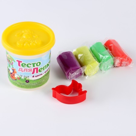 Bank sculpting dough 4 colors in 25 g + molder mold-11