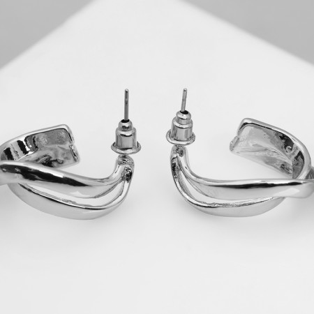 Earrings with pearls "bead" large, silver color-2