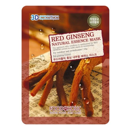 Fabric 3D Foodaholic mask with natural red ginseng extract, 23 g