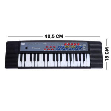 Synthesizer "Children's", 37 keys, with a microphone, black color-1
