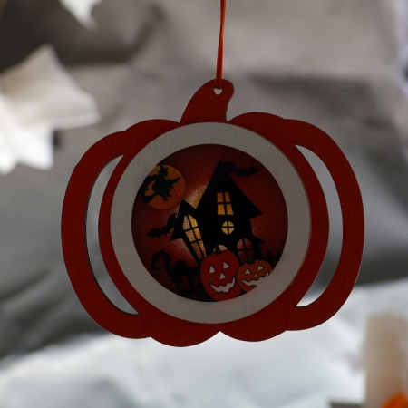 Suspension with backlight "Castle on Halloween", 12x14.5x1.6 cm-3