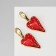 Earrings Assorted "Heart" strawberries, red color in gold