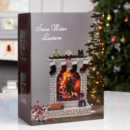LED figure "Wonderful fireplace", 26x10x18 cm, music, aah3, USB, glow warm white-9
