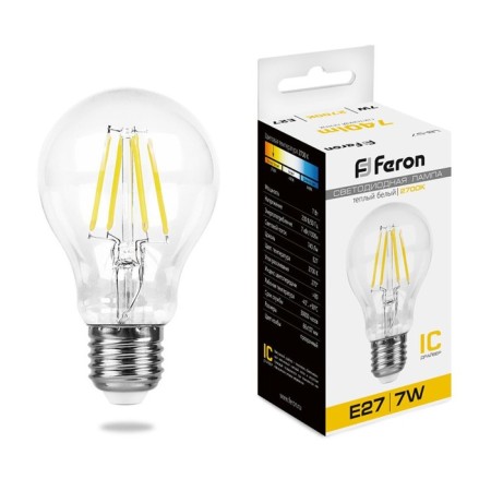 LED LED Feron, E27, 7 W, 175-265 V, white warm light