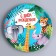 A set of paper utensils "Happy birthday. Animals ": 6 plates, 6 glasses, 6 caps