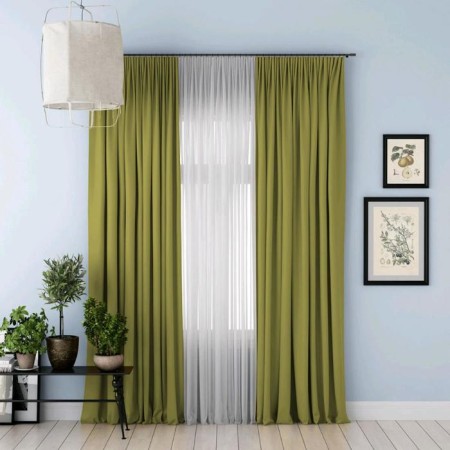 Set of curtains "Blackout", size 170 x 270 cm - 2 pcs, grab - 2 pcs, green