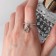 Ring "keychain" heart, white color in silver, size 18