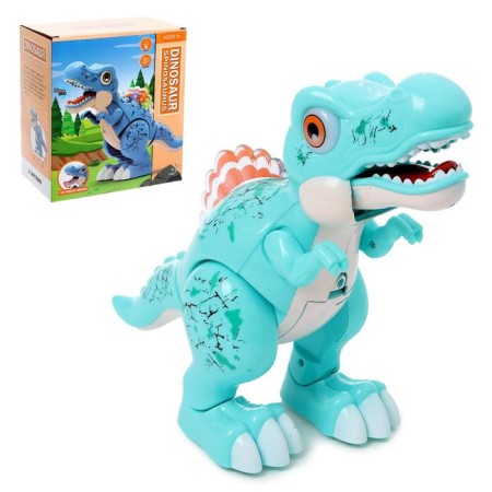 Willy dinosaur, light and sound, works from batteries, green color
