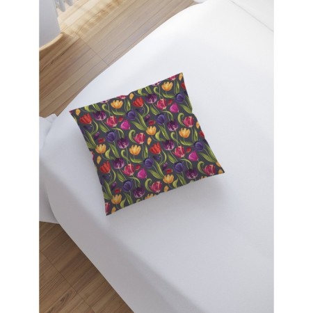 Decorative pillowcase "Multi -colored tulips", on a zipper, size 45x45 cm
