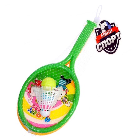 Набор для тенниса: 2 ракетки, волан, мяч, МИКС-8
