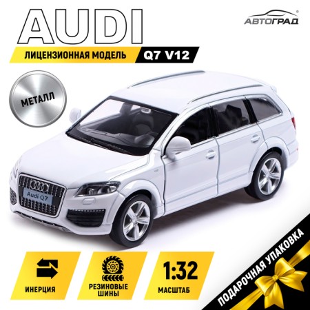 Metal machine Audi Q7 V12, 1:32, inertia, doors open, white color