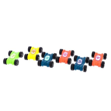 Auto traffic racing on the slope, with 6 cars-3