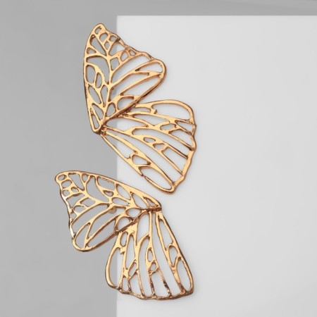 Earrings Metal "Butterflies", Color Gold-1