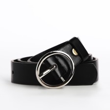 Children's belt, width 2.3 cm, screw, buckle metal, black color